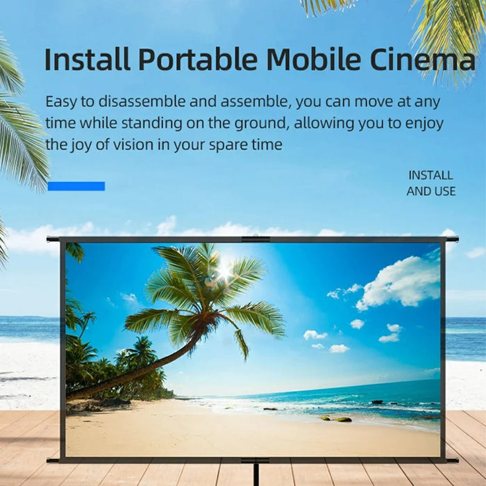 120 Inch Grey Projector Screen 16:9 Anti-Light Curtain HD 4K Projection Screen with Tripod - 2