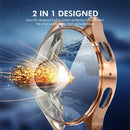 ENKAY HAT PRINCE For Samsung Galaxy Watch7 44mm Shockproof Cover TPU Watch Case Built-In Screen Film - Rose Gold - 5