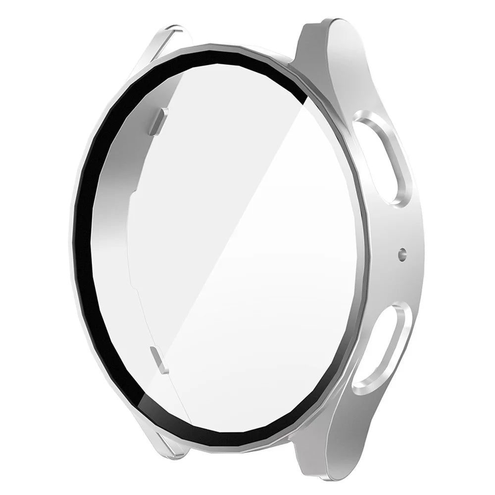 ENKAY HAT PRINCE For Samsung Galaxy Watch7 44mm PC Case Protective Watch Cover Built-In Screen Film - Silver - 1