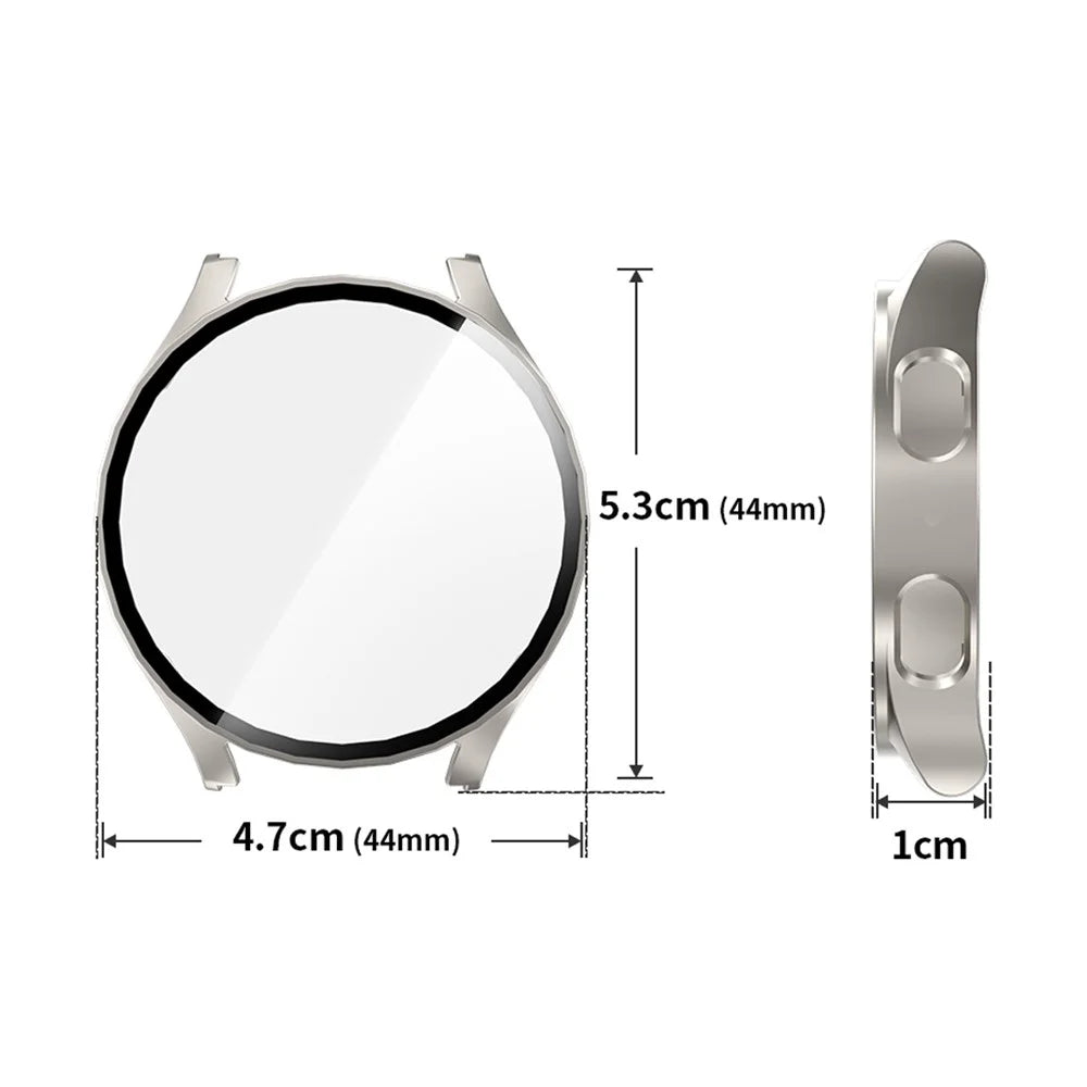 ENKAY HAT PRINCE For Samsung Galaxy Watch7 44mm PC Case Protective Watch Cover Built-In Screen Film - Silver - 6