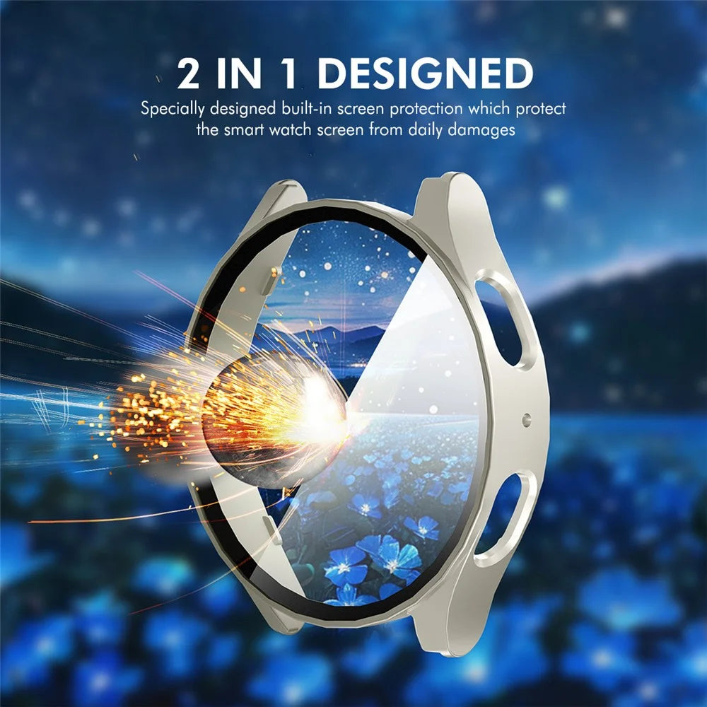 ENKAY HAT PRINCE For Samsung Galaxy Watch7 40mm Protective Case PC Watch Cover with Screen Film - Silver - 5