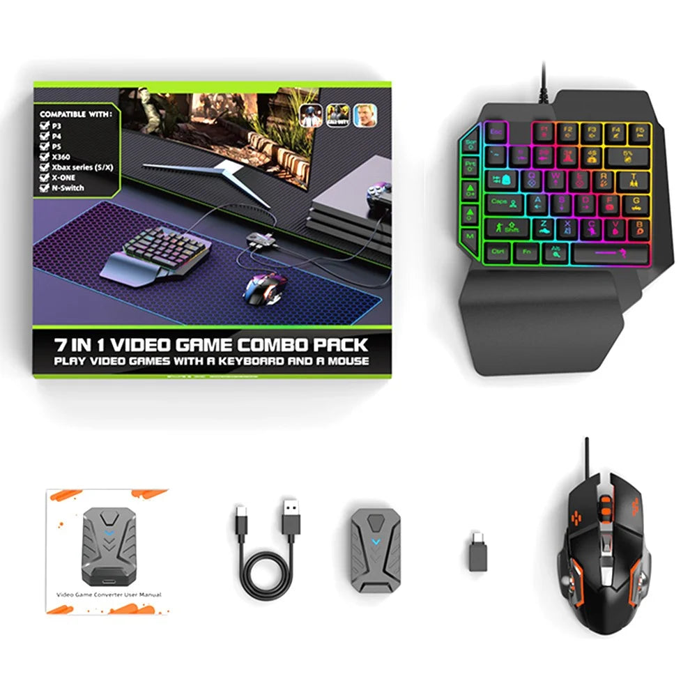GAMWING MIX Master 7-in-1 Keyboard and Mouse Console Controller Converter Adapter for PS3 / PS5 / Xbox One / Switch Operation - 1