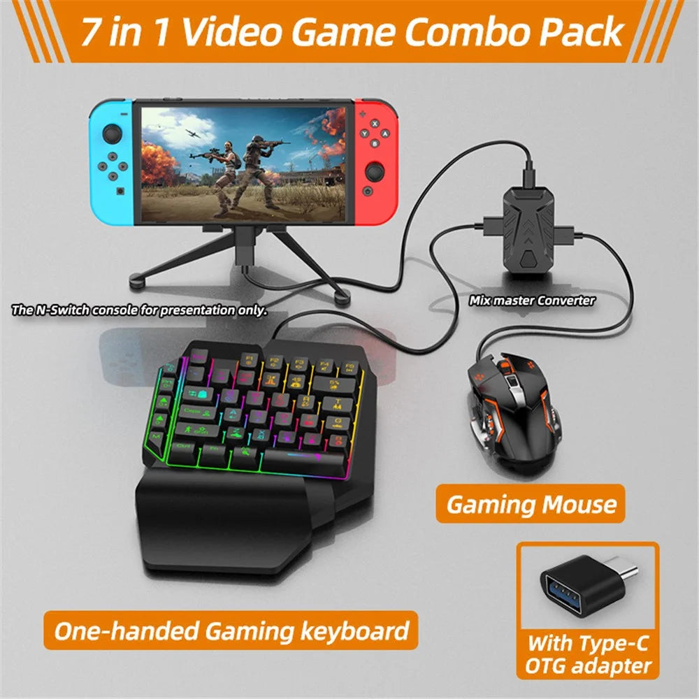 GAMWING MIX Master 7-in-1 Keyboard and Mouse Console Controller Converter Adapter for PS3 / PS5 / Xbox One / Switch Operation - 7