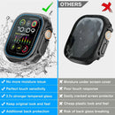 AMBAND W1 For Apple Watch Ultra 3 / Ultra 2 / Ultra 49mm Metal Watch Cover Protective Case with Tempered Glass Screen Film - Black - 2