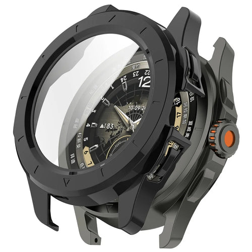 For Xiaomi Watch S4 Sport Watch Case Hard PC Cover with Tempered Glass Screen Film - Black - 1