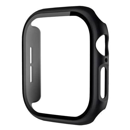 For Apple Watch Series 11 / 10 46mm Protective Case All-Around Hard PC Watch Cover with Tempered Glass Film - Black - 1