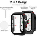 For Apple Watch Series 11 / 10 46mm Protective Case All-Around Hard PC Watch Cover with Tempered Glass Film - Black - 3