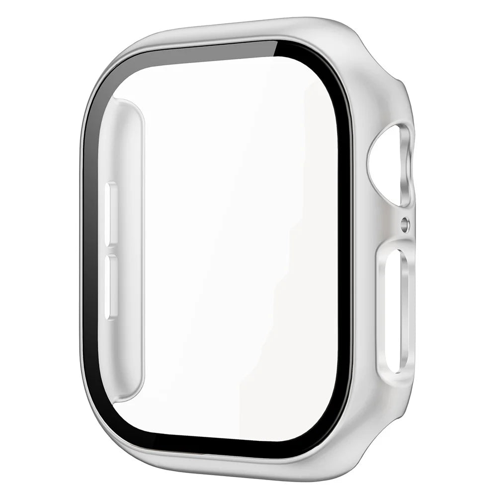 For Apple Watch Series 11 / 10 42mm Protective Case All-Around Hard PC Watch Cover with Tempered Glass Film - Silver - 1