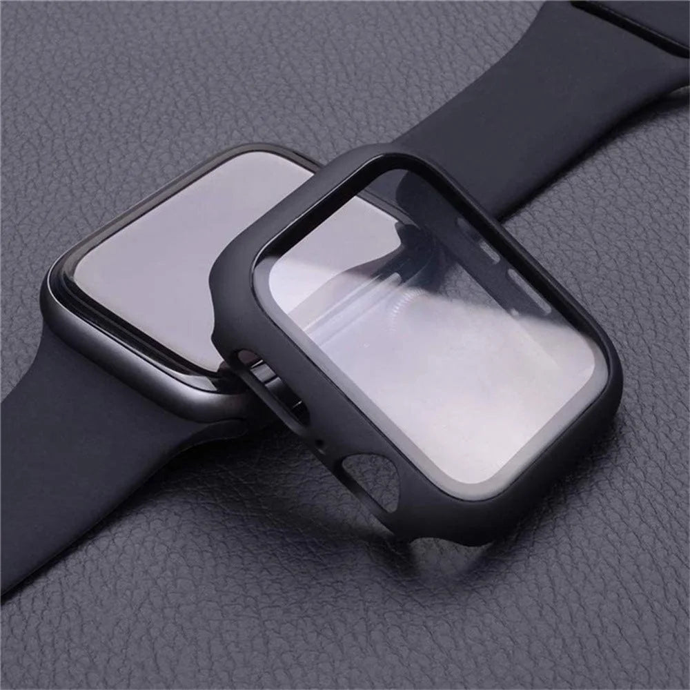 For Apple Watch Series 11 / 10 42mm Protective Case All-Around Hard PC Watch Cover with Tempered Glass Film - Silver - 4