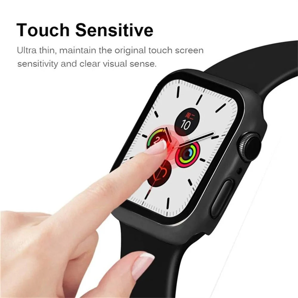 For Apple Watch Series 11 / 10 42mm Protective Case All-Around Hard PC Watch Cover with Tempered Glass Film - Silver - 6