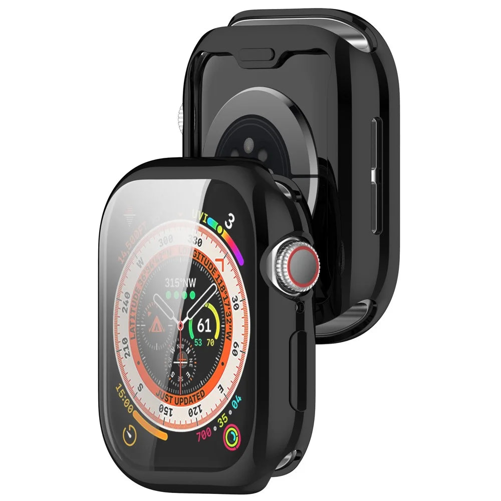 For Apple Watch Series 11 / 10 42mm Full Coverage Watch Cover Electroplated TPU Watch Case - Black - 6