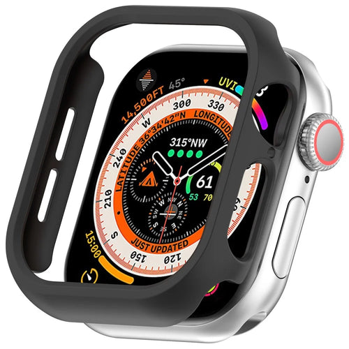 For Apple Watch Series 11 / 10 42mm Half Coverage Hollow-Out Protective Cover PC Watch Frame Case - Black - 1