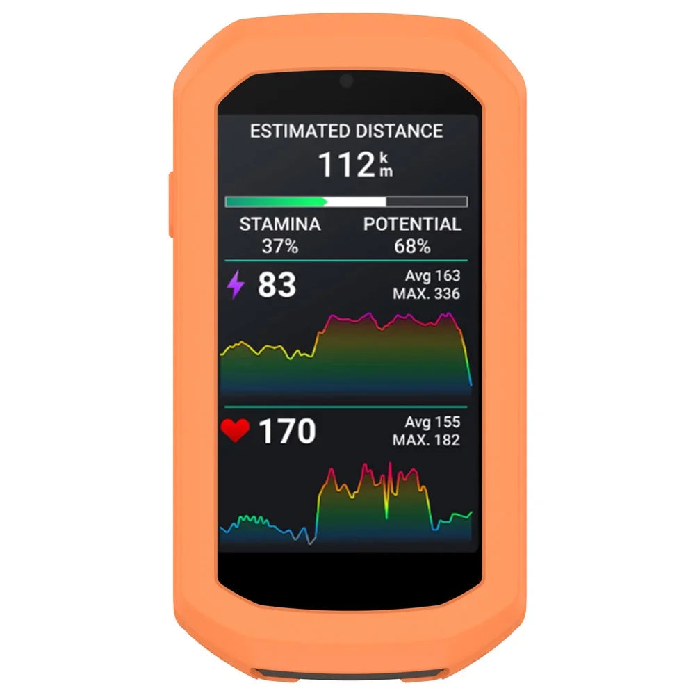 Silicone Case for Garmin Edge 1050 Bike Computer Half Cover Anti-Scratch Protective Cover - Orange - 1