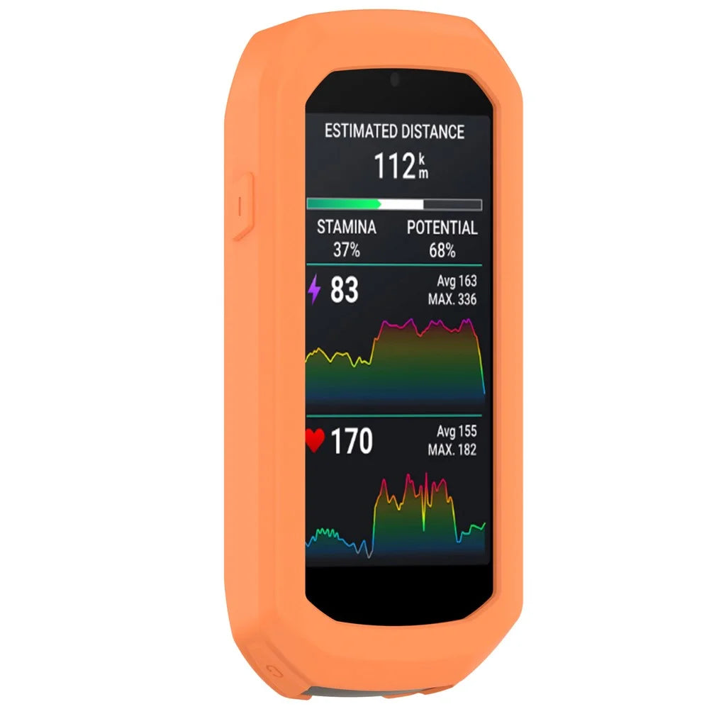 Silicone Case for Garmin Edge 1050 Bike Computer Half Cover Anti-Scratch Protective Cover - Orange - 2
