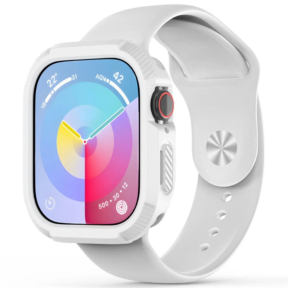 For Apple Watch Series 11 / 10 42mm Protective Cover Rugged TPU Watch Case - White - 4