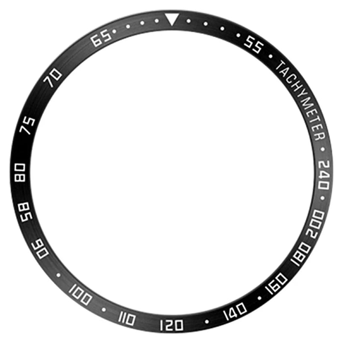 Type E for Samsung Galaxy Watch7 44mm Bezel Ring Metal Bezel Styling Dial Circle - Black / White Characters - 2