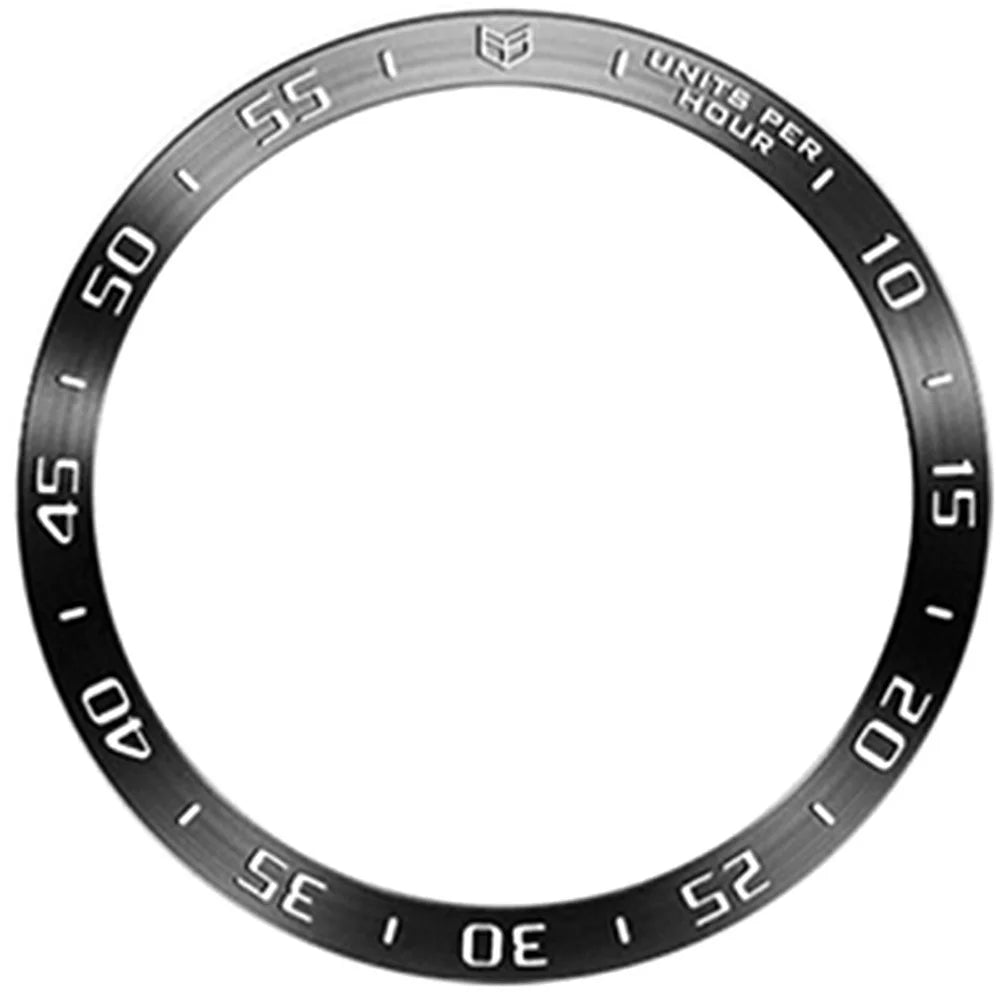 Type A for Samsung Galaxy Watch7 40mm Bezel Ring Metal Bezel Styling Dial Circle - Black / White Characters - 2