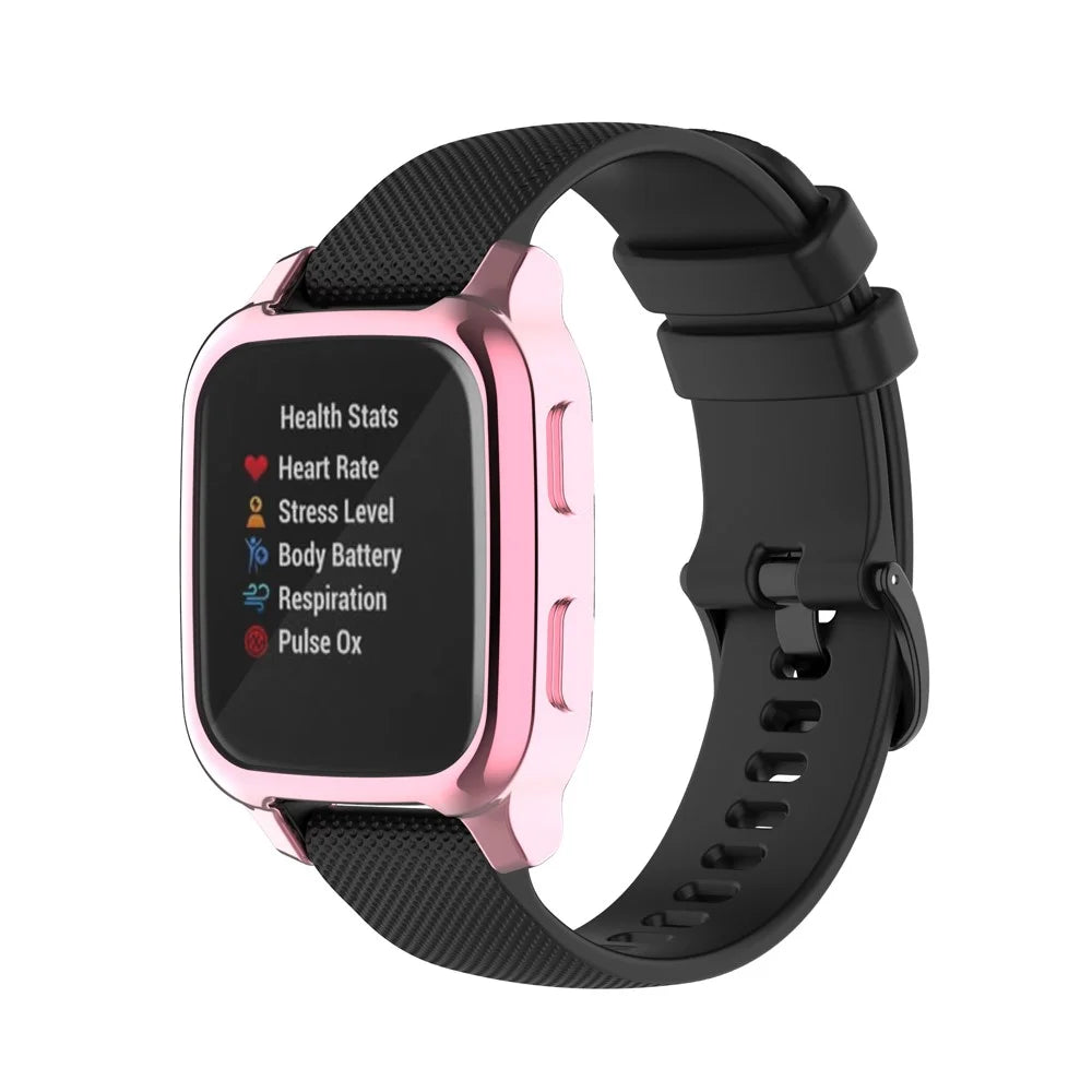 Electroplating TPU Smart Watch Protective Case for Garmin Venu Sq - Pink - 5
