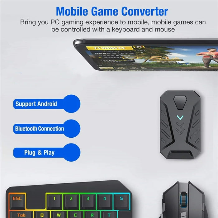 GAMWING Mix Lite Converter Programmable Combo Set with Keyboard, Mouse, Phone Holder for Android Phone Games - 3