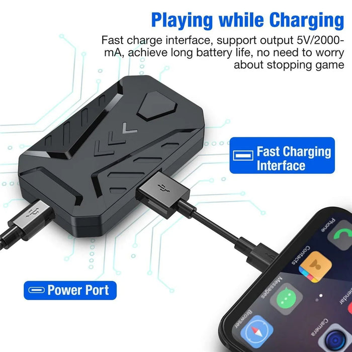 GAMWING Mix Lite Converter Programmable Combo Set with Keyboard, Mouse, Phone Holder for Android Phone Games - 5