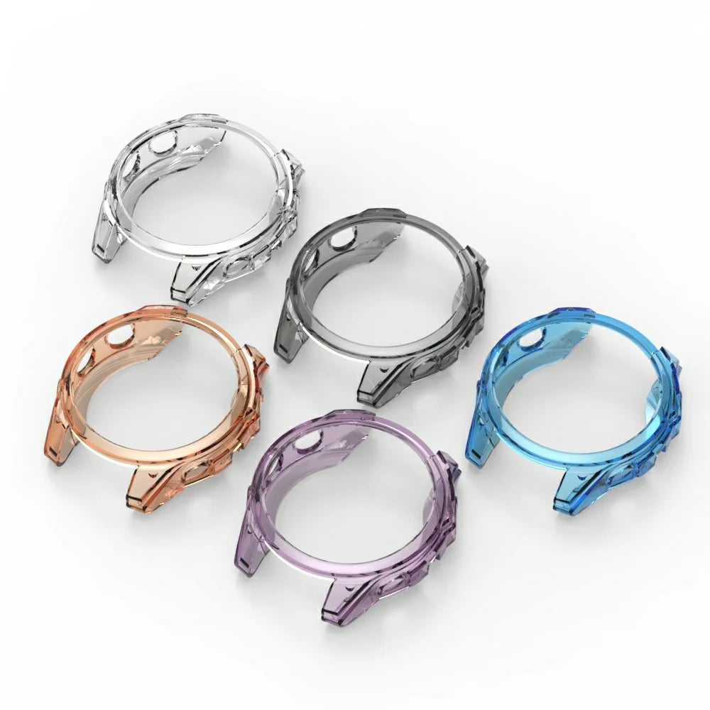For Garmin Fenix 8 47mm Watch Case Shockproof TPU Cover Half-Wrapped - Transparent - 3
