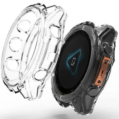 For Garmin Fenix 8 51mm Watch Case Shockproof TPU Cover Half-Wrapped - Transparent - 1