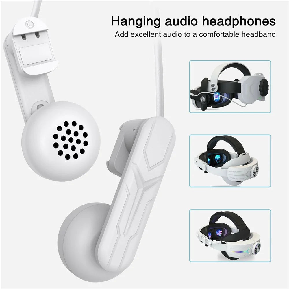 Wired Earphones for Meta Quest 2 / 3 VR Headset Accessories 3.5mm Headphone with Stretchable Clip - 2