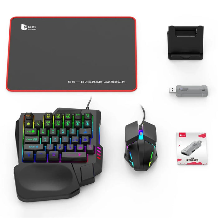 GAMWING X8 Mobile Phone Game Adapter Converter Combo Set with Keyboard, Mouse, Phone Holder - 1