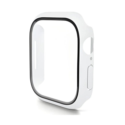 ENKAY HAT PRINCE For Apple Watch Series 11 / 10 46mm Watch Case   Rubberized Hard PC Cover with Tempered Glass - White - 1