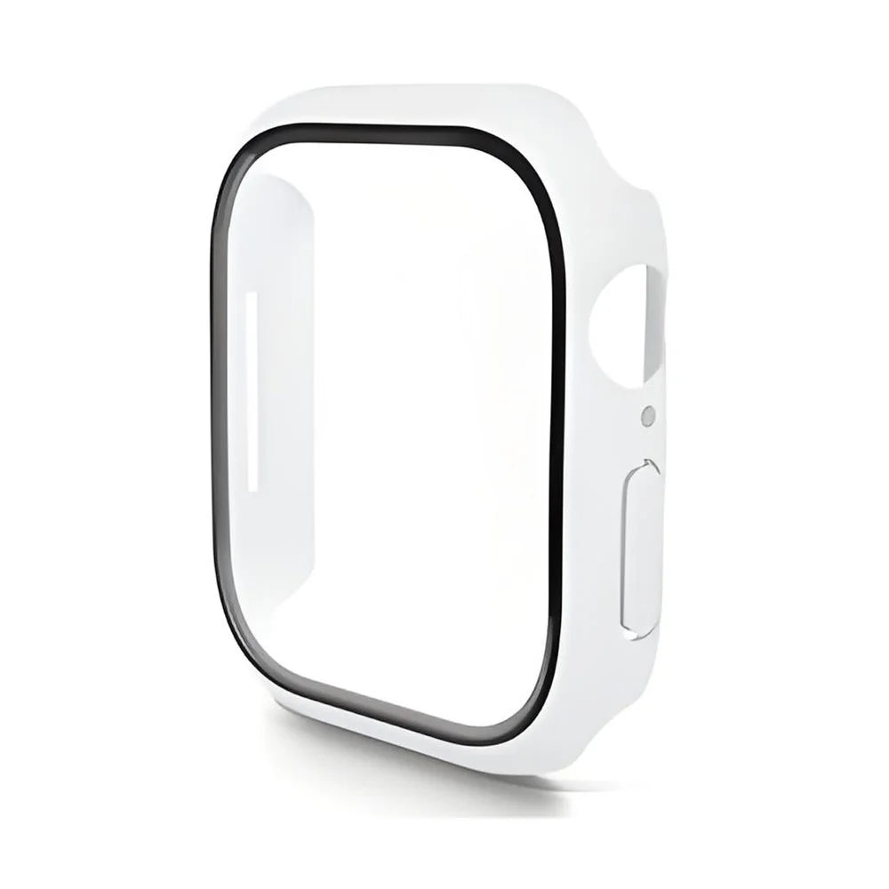 ENKAY HAT PRINCE For Apple Watch Series 11 / 10 42mm Watch Case   Rubberized Hard PC Cover with Tempered Glass - White - 1
