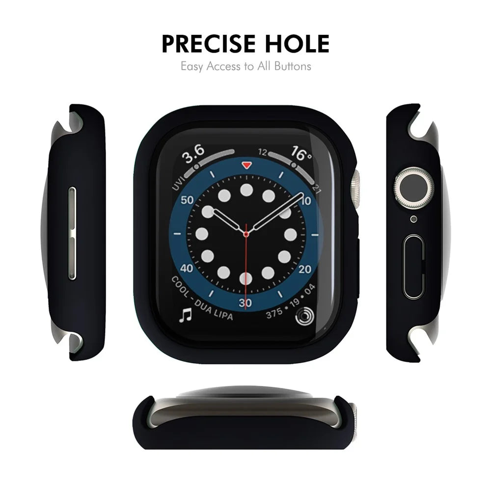 ENKAY HAT PRINCE For Apple Watch Series 11 / 10 42mm Watch Case   Rubberized Hard PC Cover with Tempered Glass - White - 4