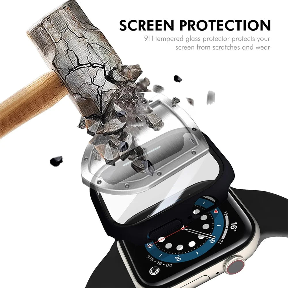 ENKAY HAT PRINCE For Apple Watch Series 11 / 10 42mm Watch Case   Rubberized Hard PC Cover with Tempered Glass - White - 6