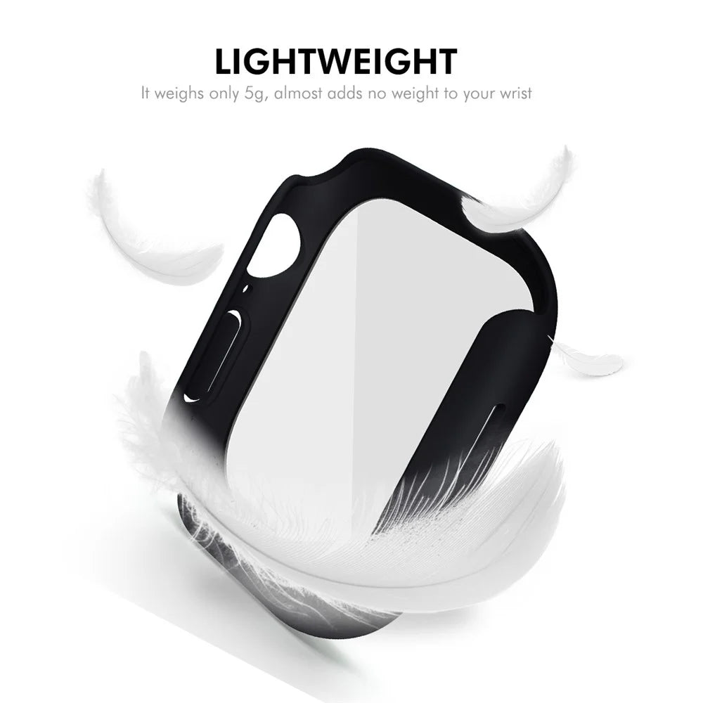 ENKAY HAT PRINCE For Apple Watch Series 11 / 10 42mm Watch Case   Rubberized Hard PC Cover with Tempered Glass - White - 7