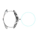 ENKAY HAT PRINCE 2 in 1 0.2mm 2.5D 9H Tempered Glass Screen Film +  Electroplating TPU Watch Protector Cover for Galaxy Watch3 45mm - Silver - 1