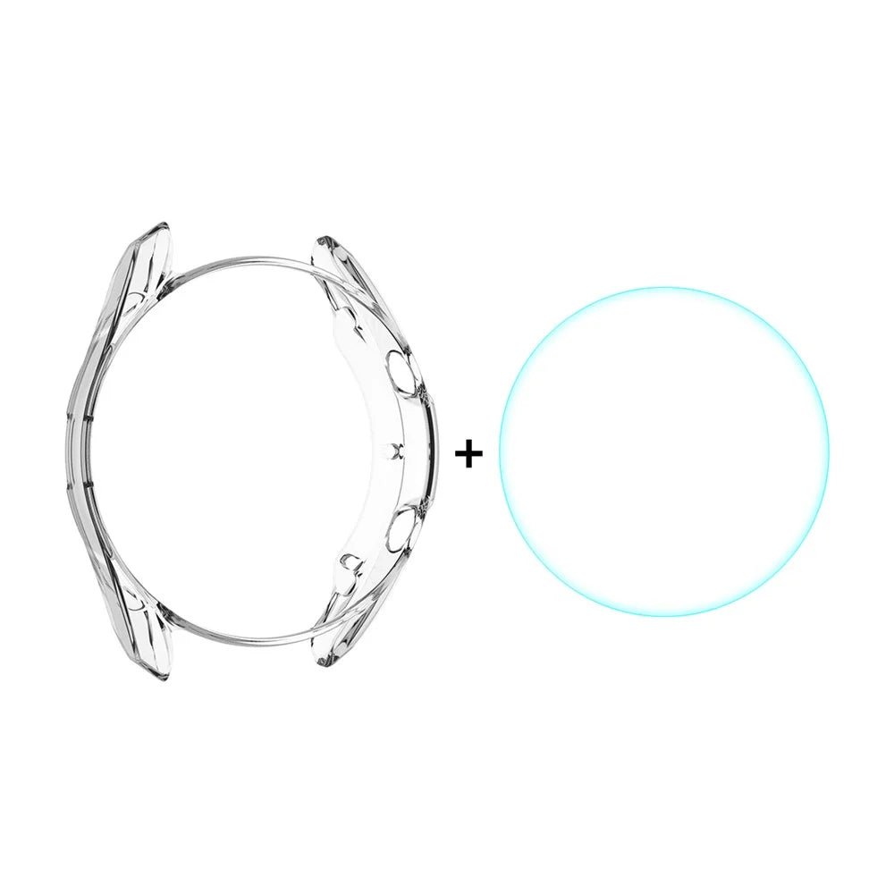 ENKAY HAT PRINCE Full Protection 2 in 1 TPU Protector Cover + 0.2mm 2.5D 9H Tempered Glass Screen Film for Samsung Galaxy Watch3 45mm - 1