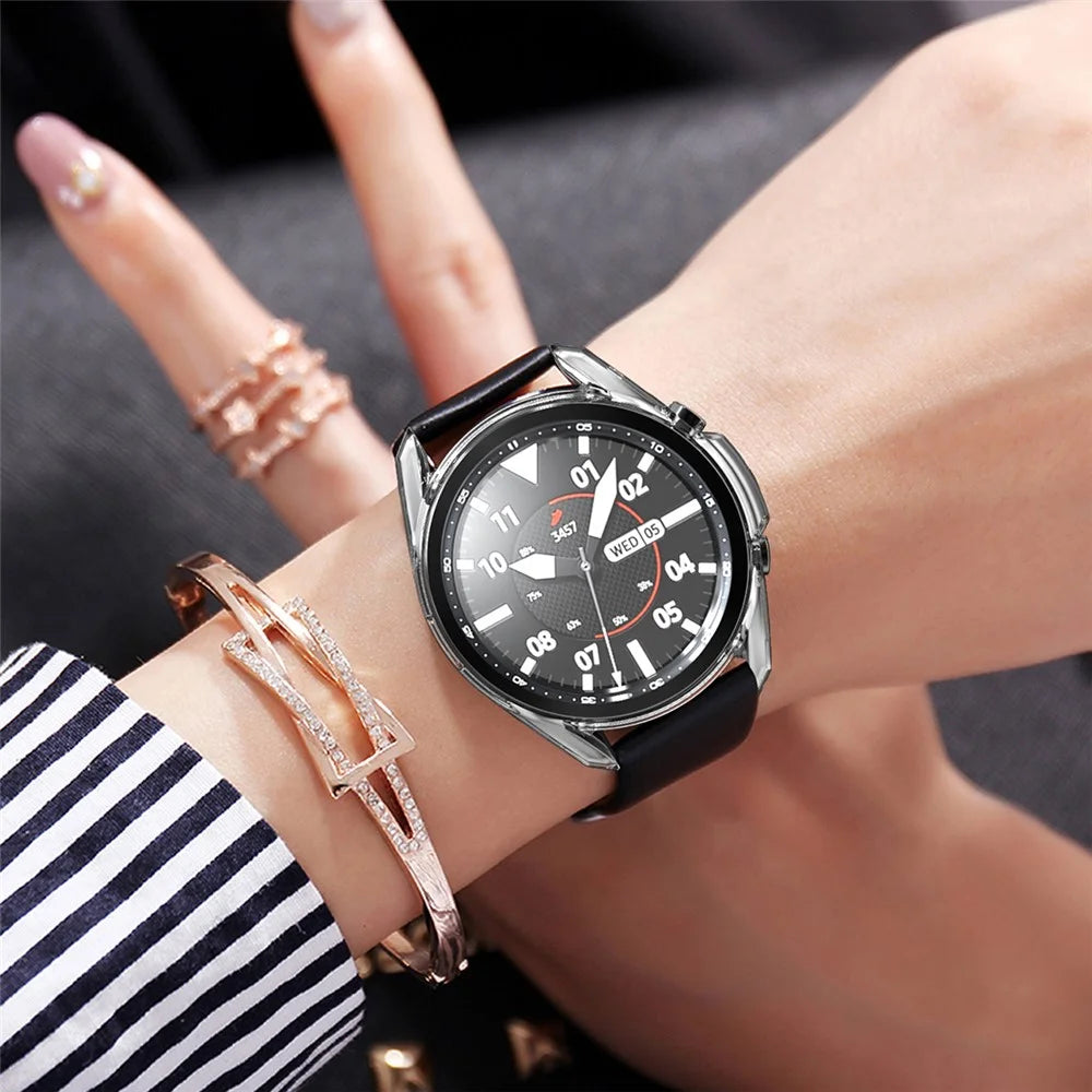 ENKAY HAT PRINCE Full Protection 2 in 1 TPU Protector Cover + 0.2mm 2.5D 9H Tempered Glass Screen Film for Samsung Galaxy Watch3 45mm - 4