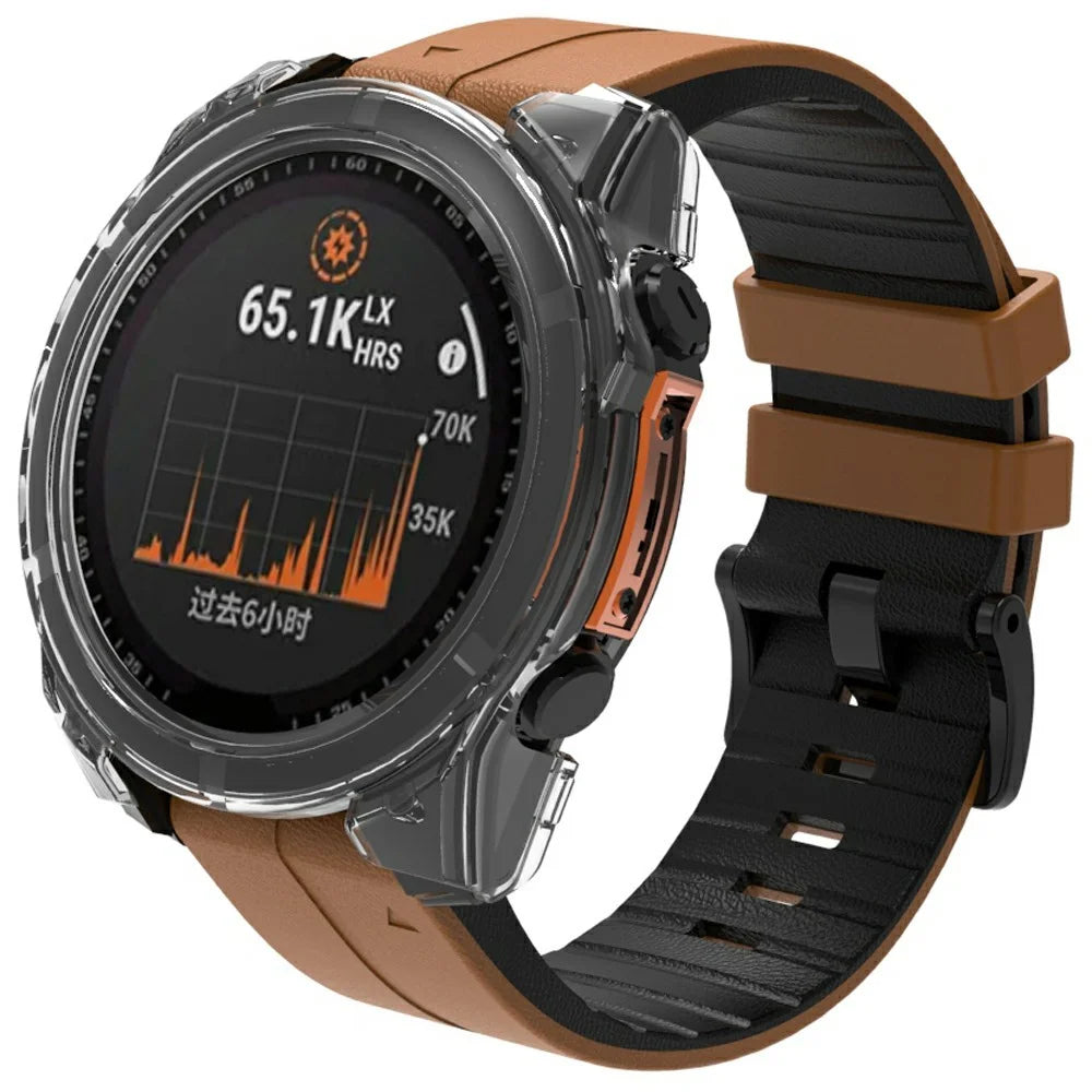 For Garmin Fenix 8 51mm Hard PC Watch Case with Tempered Glass Screen Film - Transparent - 2
