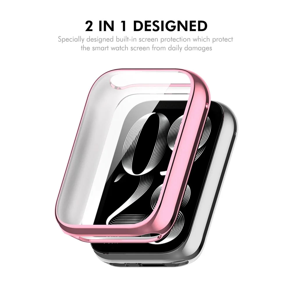 ENKAY HAT PRINCE For Xiaomi Smart Band 8 Pro TPU Watch Case   Electroplating Watch Cover with Screen Protector - Pink - 2