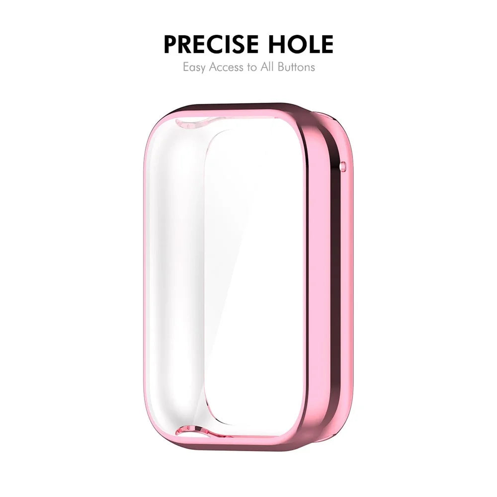 ENKAY HAT PRINCE For Xiaomi Smart Band 8 Pro TPU Watch Case   Electroplating Watch Cover with Screen Protector - Pink - 4