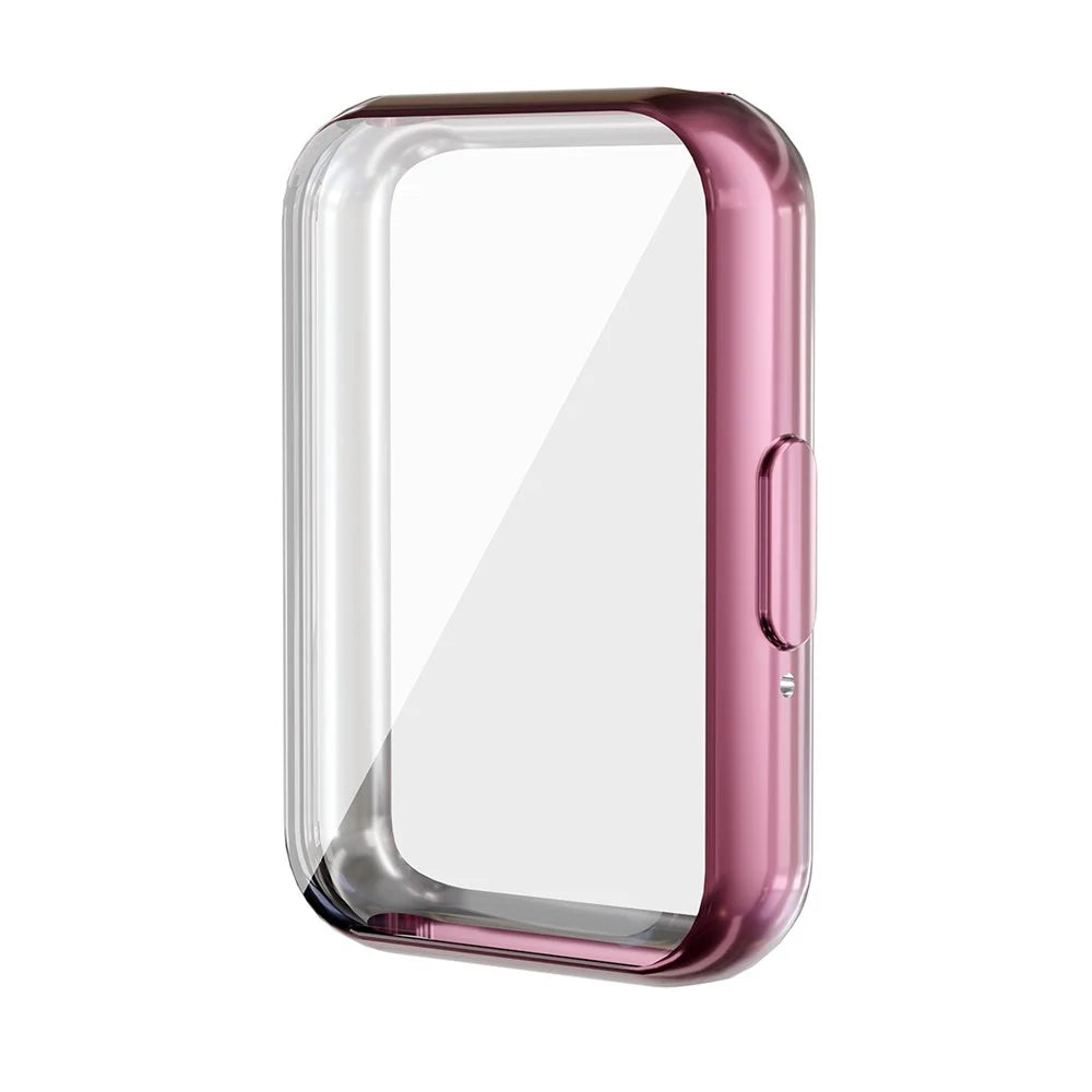 ENKAY HAT PRINCE For Samsung Galaxy Fit3 TPU Watch Case   Electroplating Watch Cover with Screen Protector - Pink - 1