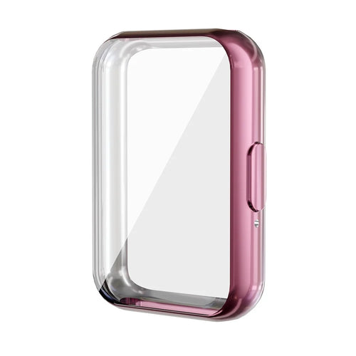 ENKAY HAT PRINCE For Samsung Galaxy Fit3 TPU Watch Case   Electroplating Watch Cover with Screen Protector - Pink - 1