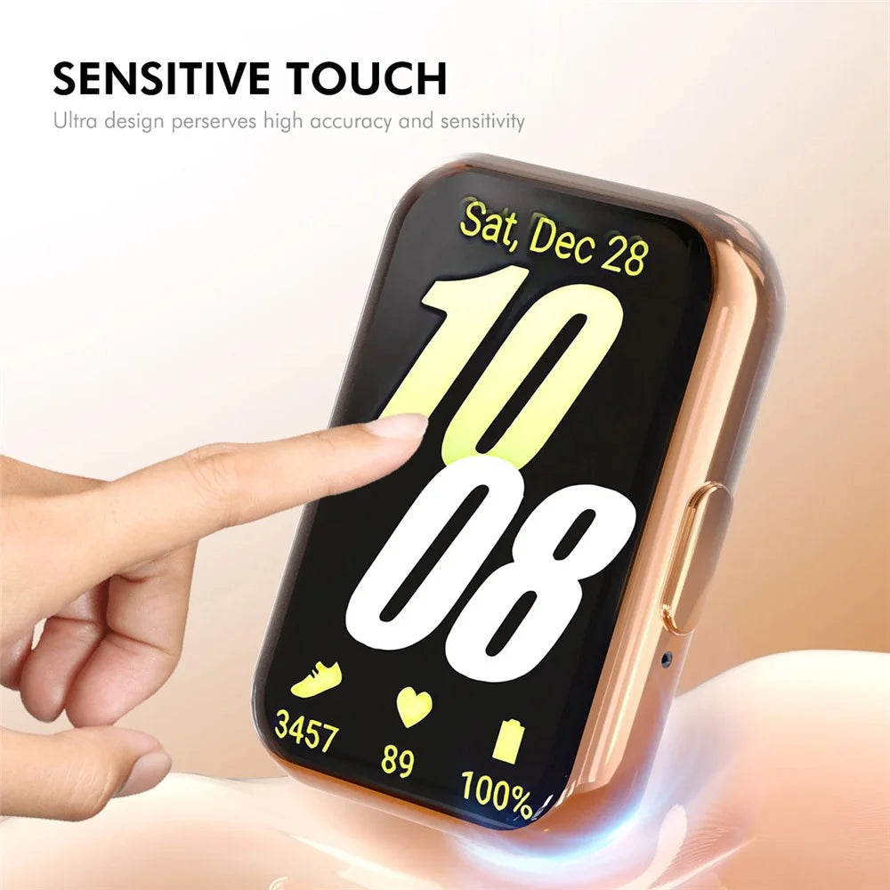 ENKAY HAT PRINCE For Samsung Galaxy Fit3 TPU Watch Case   Electroplating Watch Cover with Screen Protector - Pink - 4