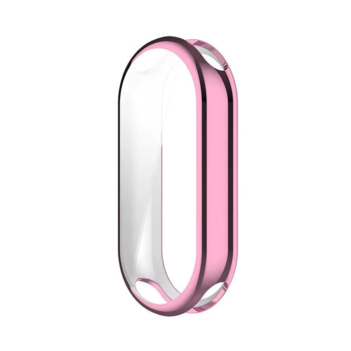 ENKAY HAT PRINCE For Xiaomi Smart Band 9 / 9 NFC TPU Watch Case   Electroplating Watch Cover with Screen Protector - Pink - 1