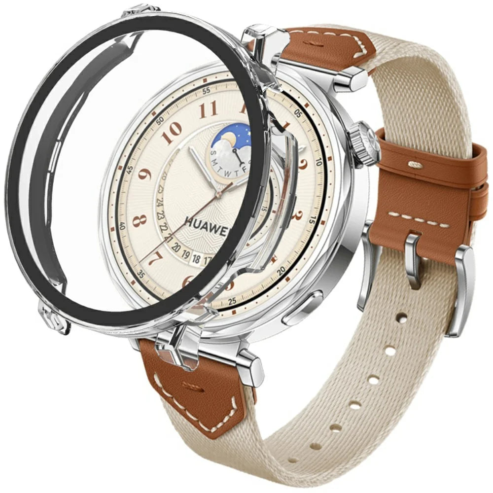 For Huawei Watch GT 5 41mm Watch Case Hard PC Cover with Tempered Glass Screen Film - Transparent - 3