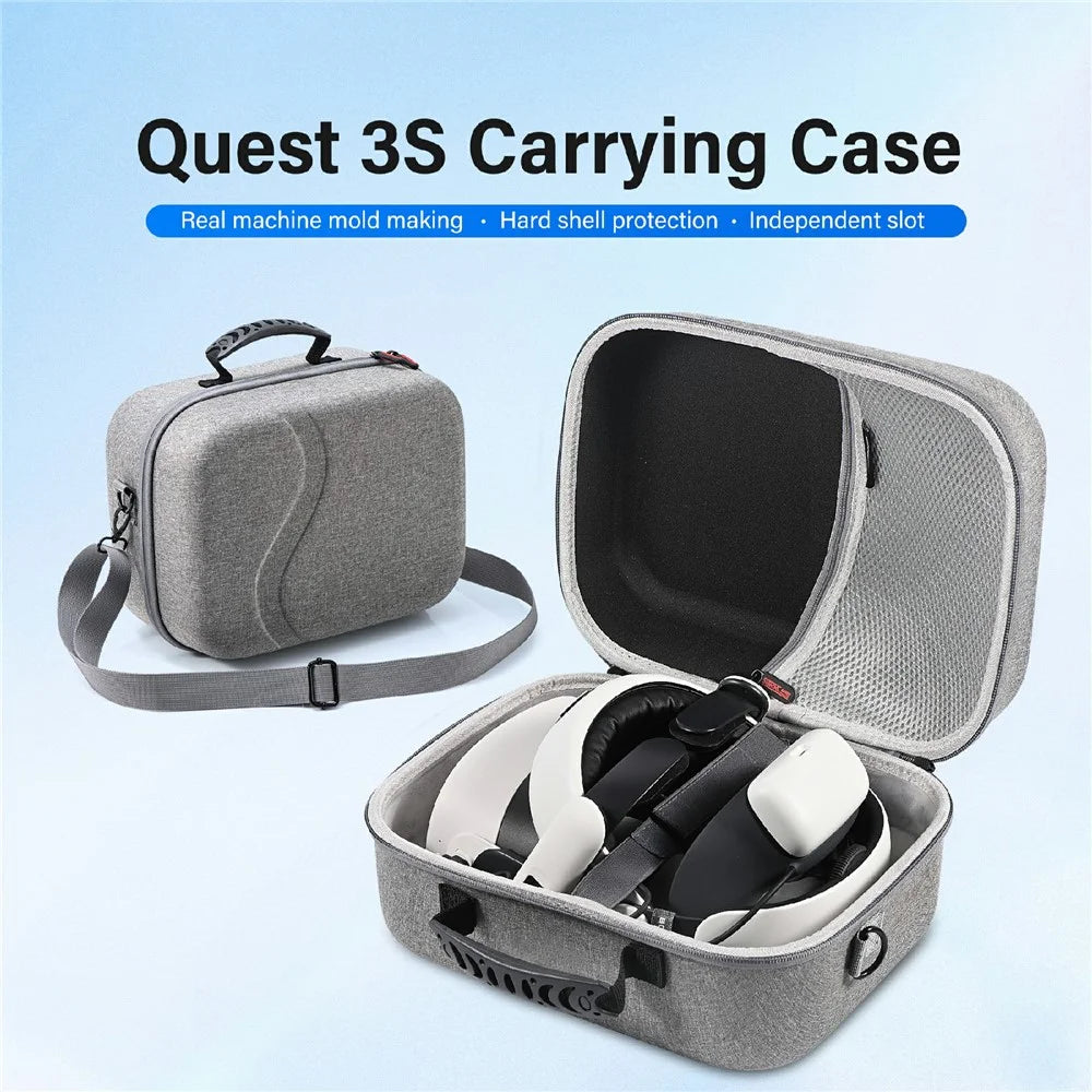 STARTRC GAMES For Meta Quest 3S Carrying Case Square Large Capacity Storage Bag - Grey - 3