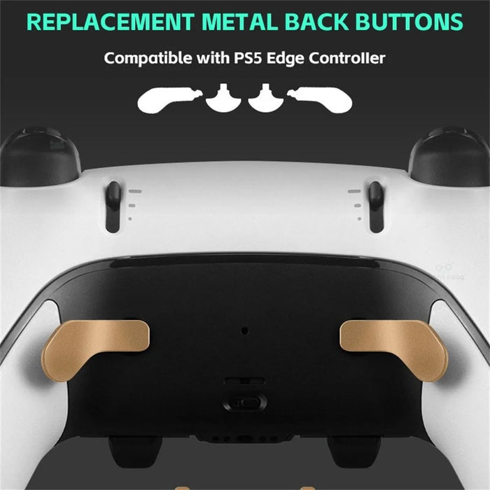 DATA FROG For Sony PlayStation 5 Dualsense Edge Game Controller Stainless Steel Replacement Paddles - Black - 3