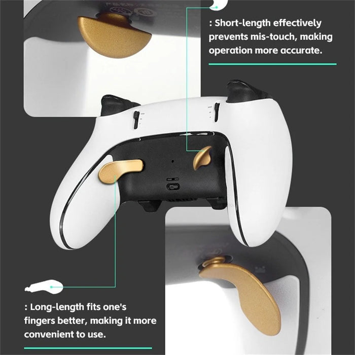 DATA FROG For Sony PlayStation 5 Dualsense Edge Game Controller Stainless Steel Replacement Paddles - Black - 4