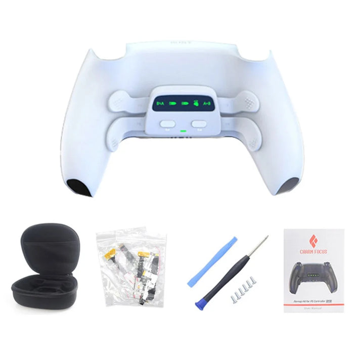 DATA FROG For Sony PlayStation 5 Controller Back Paddles Back Button Attachment Programmable 4-Key Mapping Gamepad Extender Key - White - 1