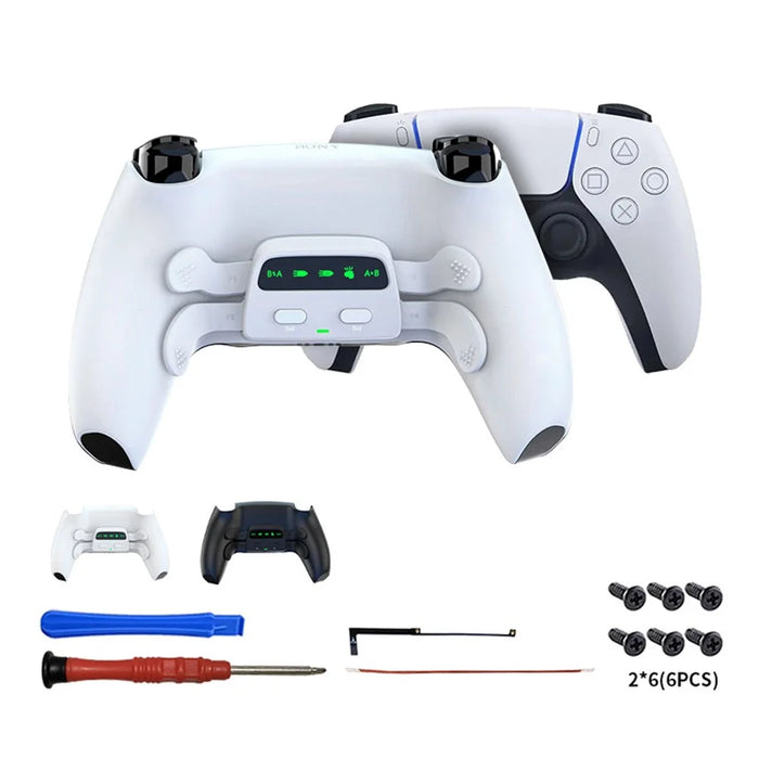 DATA FROG For Sony PlayStation 5 Controller Back Paddles Back Button Attachment Programmable 4-Key Mapping Gamepad Extender Key - White - 2