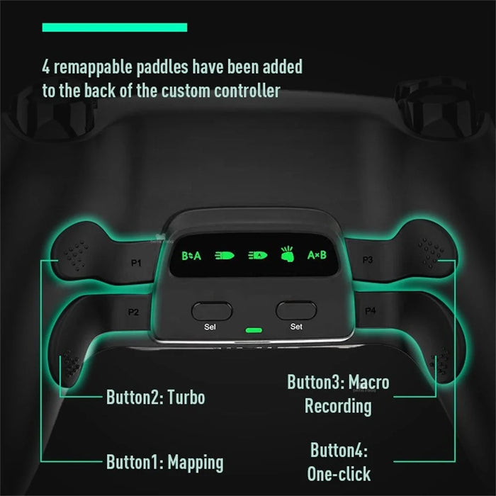 DATA FROG For Sony PlayStation 5 Controller Back Paddles Back Button Attachment Programmable 4-Key Mapping Gamepad Extender Key - White - 7